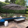 TiramisuBest 14ft Double-Sided Outdoor Market Extra Large Patio Umbrella with Crank, Cross Base (for Deck, Lawn, Backyard and Pool), Grey - 2 of 4