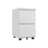 TIRAMISUBEST Office furniture Copier Cabinet white 2 door steel copier stand mobile pedestal file Printer Stand - Mobile Lateral Filing Cabinet - 3 of 4
