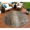 Brown And Ivory Abstract Washable Indoor Outdoor Area Rug - 2 of 4