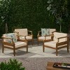 Christopher Knight Home Bianca Outdoor Acacia Wood Club Chairs with Cushions - 2 of 4