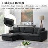 Whisen Modern L-shaped Sectional Sofa Set with Convertible Ottoman and 2 pillows, Minimalist Style Couch Set - 3 of 4