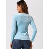 Allegra K Women's Velvet Sweetheart Neck Elegant Long Sleeves Blouses - 3 of 4