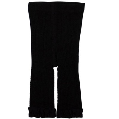 RuffleButts Baby Girls Cable Knit Footless Ruffle Tights