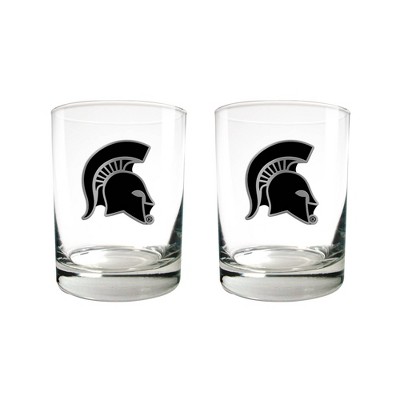 NCAA Michigan State Spartans Stealth 16oz. Glass Set 2pk