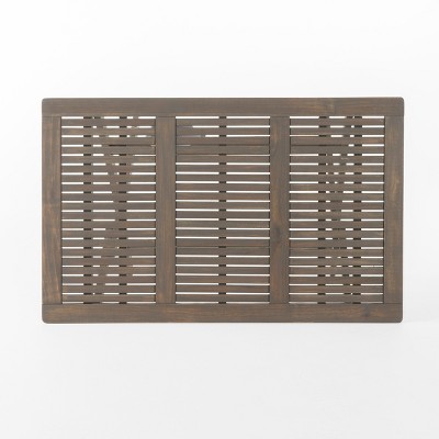 Gray Acacia Wood Outdoor Folding Dining Table