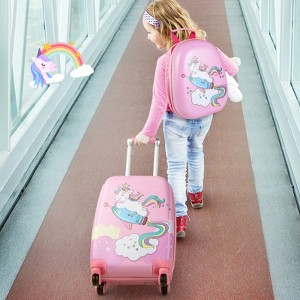 Infans 2PC Kids Carry On Luggage Set 12" Backpack and 18" Rolling Suitcase for Travel - 1 of 4