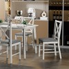 VECELO Rustic Wooden Dining Chairs Set of 2/4/6, Rubber Wood Kitchen Chairs with Padded Seat & Elegant Hollowed Backrest, Gray - 4 of 4