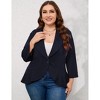Women's Ruffled Hem Blazer Cardigan, Single-Button Lapel Jacket with 3/4 Sleeves for Casual & Office Wear - 3 of 4