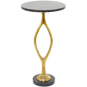 Transitional Metal and Marble Aluminum Medium Accent Table Gold - Olivia & May - 1 of 4