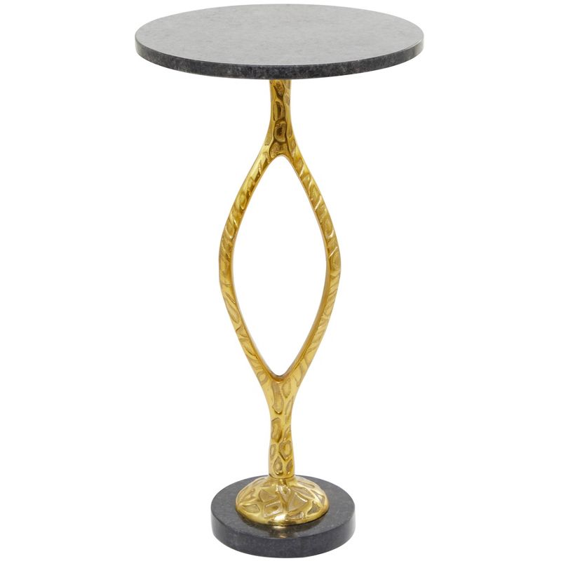 Transitional Metal and Marble Aluminum Medium Accent Table Gold - Olivia &#38; May, 1 of 6