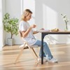 VEVOR Wooden Folding Chairs with Cushion, Set of 2, Portable Foldable Cushion Chair with Wooden Frame, Modern Padded Dining Chair, Beige - 2 of 4