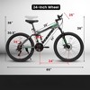 Infurnic Bicycles, 24 Inch Mountain Bike with Adjustable Seat, Commute Bicycle for Men and Women, Gray, 65"*25"*36" - 2 of 4