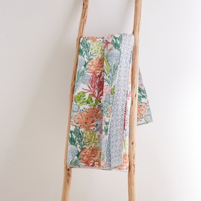 Sunset Bay 50x60 Multicolor Cotton Reversible Quilted Throw