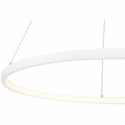 Matte Black and White Contemporary LED Drum Pendant Light