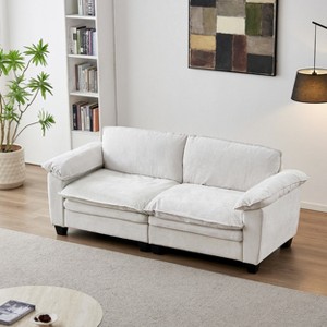 KWPZQEB Sectional Sofa, Modern Chenille Couch Sofa w/ Double-Layer Seat Cushion&Armrest, 2/3/4-Seater Sofa w/ Deep Seat for Living Room - 1 of 4