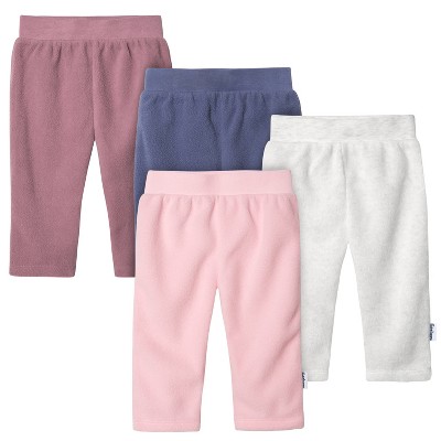 Gerber Baby Girls' Fleece Pants, 4-pack, Pink , 0-3 Months : Target