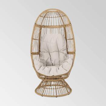 Pintan Wicker Swivel Egg Chair - Christopher Knight Home