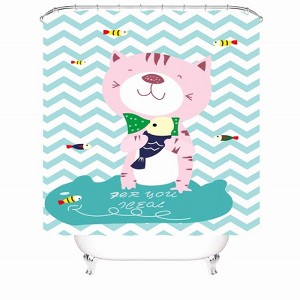Cats Love To Eat Fish Shower Curtains for Bathroom Waterproof Fabric Bath Curtain Durable Soft Stylish Bathroom Decor 72x72 Inch - 1 of 1