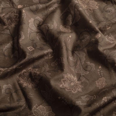 Brown Floral Print Twin Microfiber Sheet Set