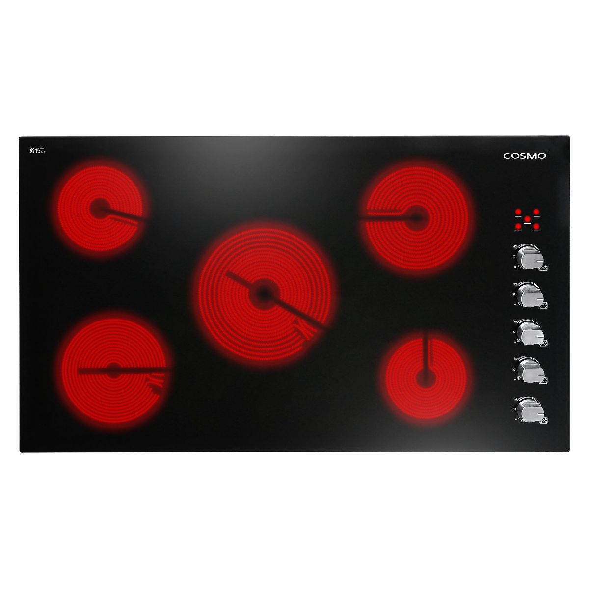Cosmo COS-365ECC 36 in. Electric Ceramic Glass Cooktop with 5 Burners, Dual Zone Elements, Hot Surface Indicator Light and Control Knobs - thumbnail 10