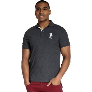 U.S. Polo Assn. Men's Short-Sleeve Polo Shirt with Applique, Casual Summer Slim Fit Polo Shirt with Contrast Color - 1 of 3