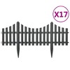 vidaXL Lawn Edgings 17 pcs Anthracite 393.7" Polypropylene - 2 of 4
