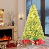 Tangkula 7.5 FT Pre-Lit Tinsel Christmas Tree Artificial Xmas Tree w/ Lush Branch Tips - 2 of 4