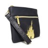 Disney Wallet, Double Pocket Wristlet, Belle Script Debossed, Castle Emblem Gold, Black, Vegan Leather - 2 of 4