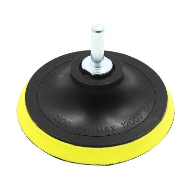 Unique Bargains Car Automotive M14 Plate Backing Pad Hook Loop Polishing Buffing Yellow 4 Inch 1 Pc