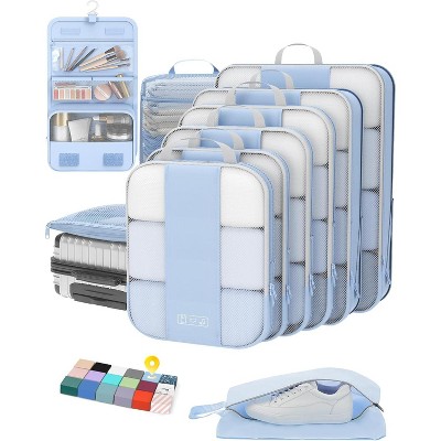 10 Set Compression Packing Cubes Travel Essentials,Compressible Expandable Packing Cubes Suitcase