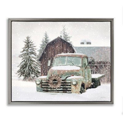 Stupell Industries Winter Rural Vintage Truck & Barn, 21" x 17"