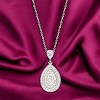 Slickblue Teardrop Crest Pendant for Women, Rhodium Plated, Cubic Zirconia, 18-Inch Chain - 3 of 3