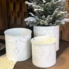 8.75"H, 10.75"H & 12.5"H Sullivans Christmas White Pierced Christmas Planters Set of 3, Indoor Christmas Decor - 4 of 4