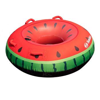 Swimline 48" Round Watermelon Themed Inflatable 1-Person Swimming Pool Tube - Red/Green