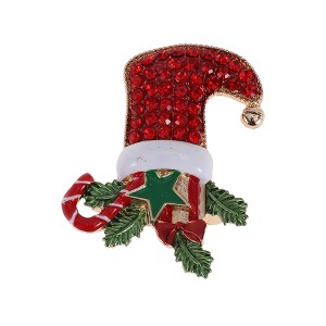 Unique Bargains Christmas Brooches CZ0472-2 Alloy Dripping Wax Black 1 Pc - 1 of 4