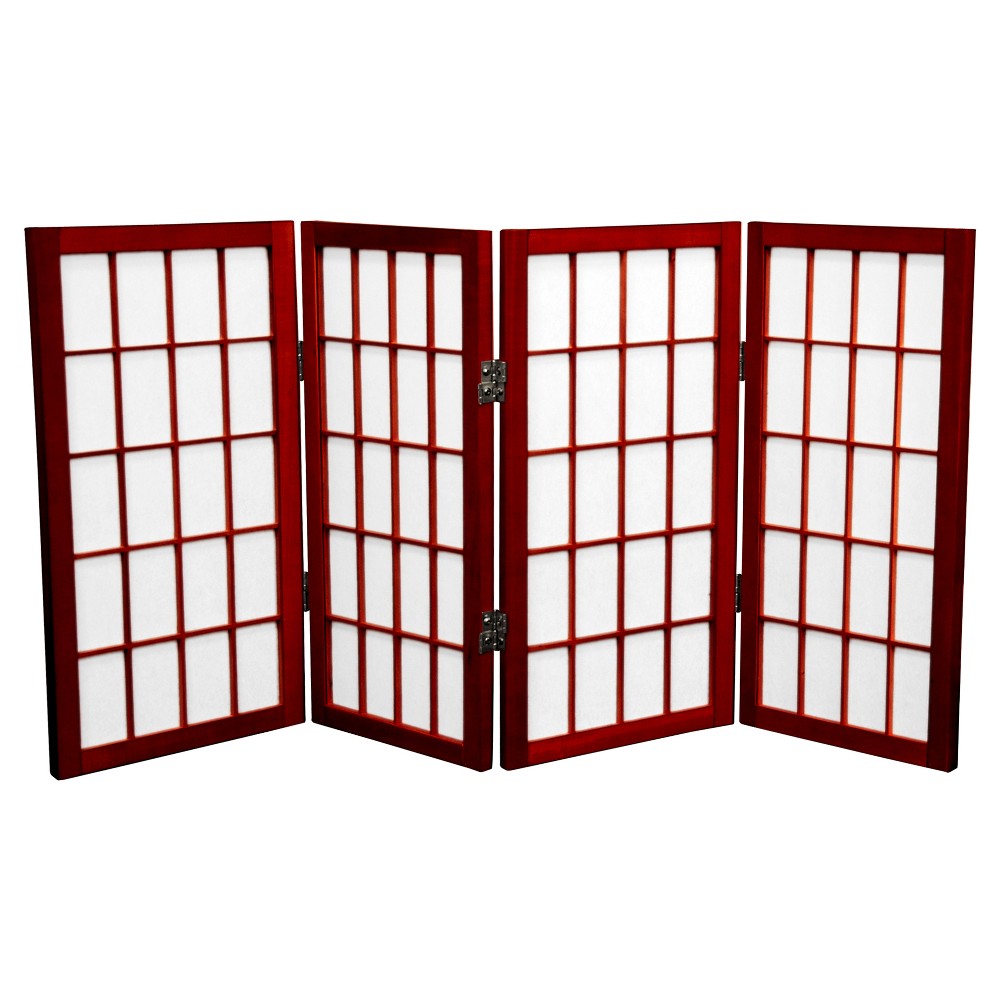 Photos - Other Furniture 2 ft. Tall Desktop Window Pane Shoji Screen - Rosewood  - Oriental Furniture(4 Panels)