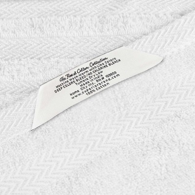 White Cotton Medium Weight 12 Piece Bathroom Towel Set