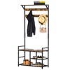 HOMCOM 3-in-1Hall Tree Entryway Coat Rack Shoe Bench with 9 Hanging Hooks, 3-Tier Storage Shelves, Multifunctional Hallway Organizer - 4 of 4