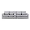 YOOCOZZ Modern Linen Sectional Sofa with Storage Console, Cup Holders, USB Charging, Side Pockets - 2 of 4