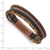 Black Bow Jewelry Brown Plated Stainless Steel, Tiger Eye, Leather Bracelet, 7.5-8 Inch - 4 of 4