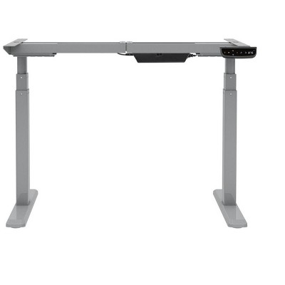 Photo 1 of Monoprice Height Adjustable Sit-Stand Riser Table Desk Frame - Grey With Electric Dual Motor, Compatible With Desktops From 43 Inches-87 Inches Wide