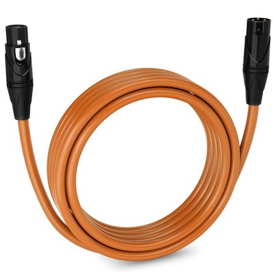 LyxPro 15 ft Red Balanced XLR Cable – 3‑Pin Male‑to‑Female Mic Cord for Studio, Live