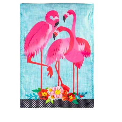 Evergreen Flag  Beautiful Flamingo Garden Applique Garden Flag - 12.5  x 1 x 18 Inches Homegoods and Decorations for Every Space