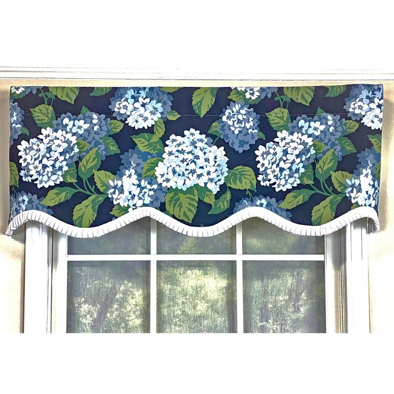 Hydrangea Ruffled Provance valance 3in Rod Pocket 50in x 17in by RLF Home, 2 of 5