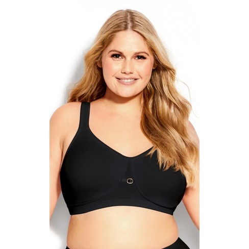 Curvy Couture Women's Plus Size Silky Smooth Micro Unlined Underwire Bra  Black 46DDD