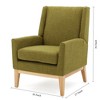 KWPZQEB Accent Chair, Reading Chair with Upholstered & Hight Back, Mid Century Modern Fabric Chairs with Wood Legs for Apartment, Bedroom,Reading Nook - 4 of 4