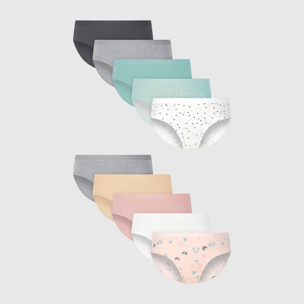 Hanes Girls' 10pk Cotton Stretch Hipster Underwear - 10