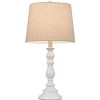 Cal Lighting BO-3096TB-2 60W Chester Candlestick Resin Table Lamp with Hardback Taper Drum Fabric Shade (Sold As Pairs), White - 3 of 4