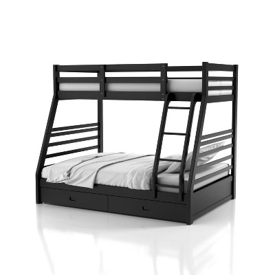 Twin Over Full Kids' Emma Bunk Bed Black - ioHOMES