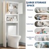 GustoWave Farmhouse Bathroom Storage Cabinet Organizer with Rattan Doors, Freestanding Wood Above Toilet Storage with Adjustable Shelf - 4 of 4